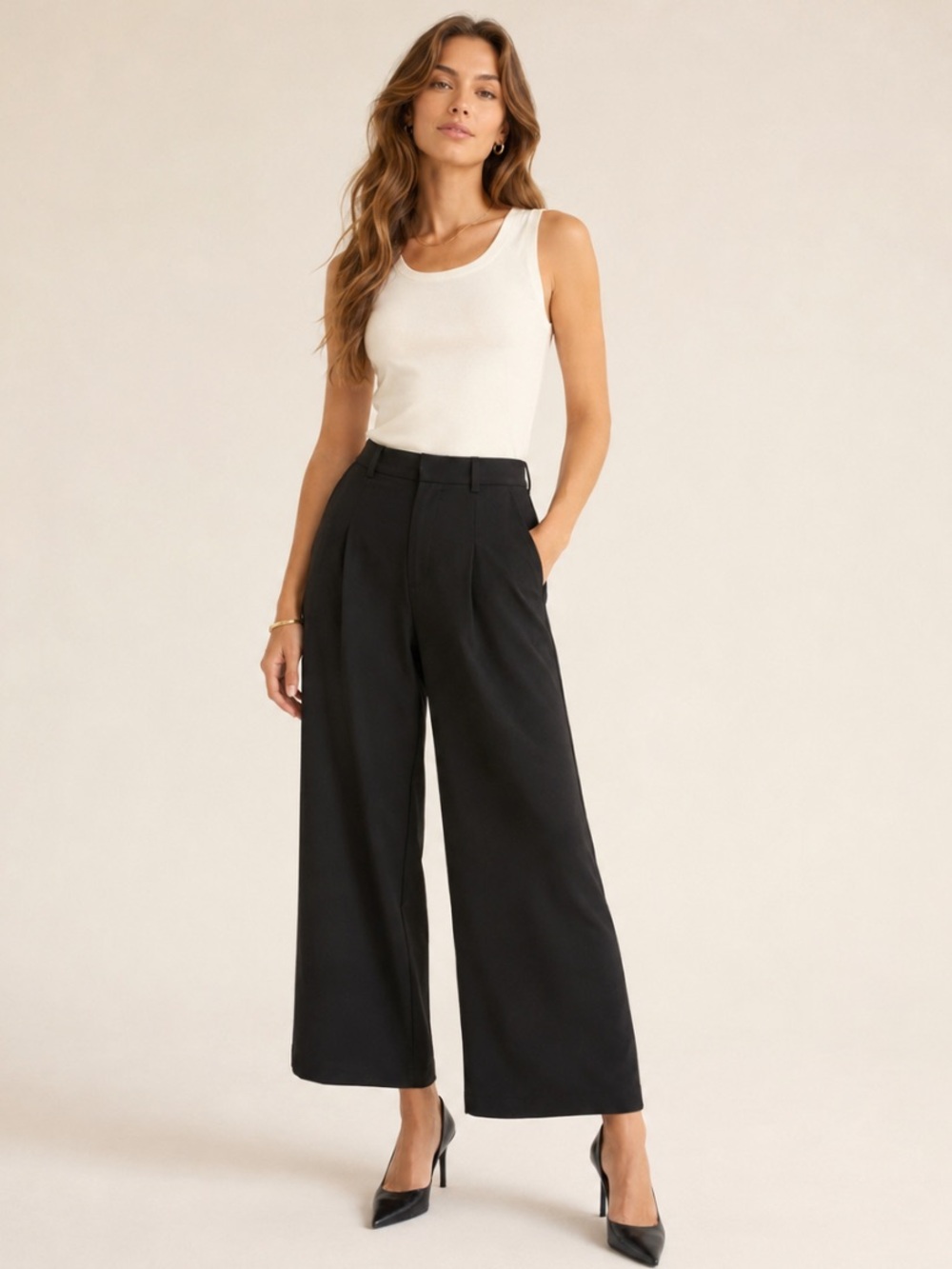 Black Wide Leg Trousers by Area Stars Layla Sustainable Closet Staple NEW Size L